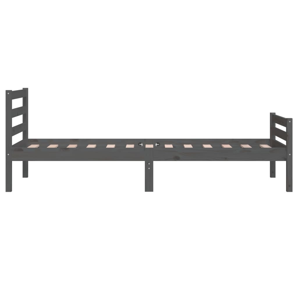Bed Frame without Mattress Grey Solid Wood 90x190 cm