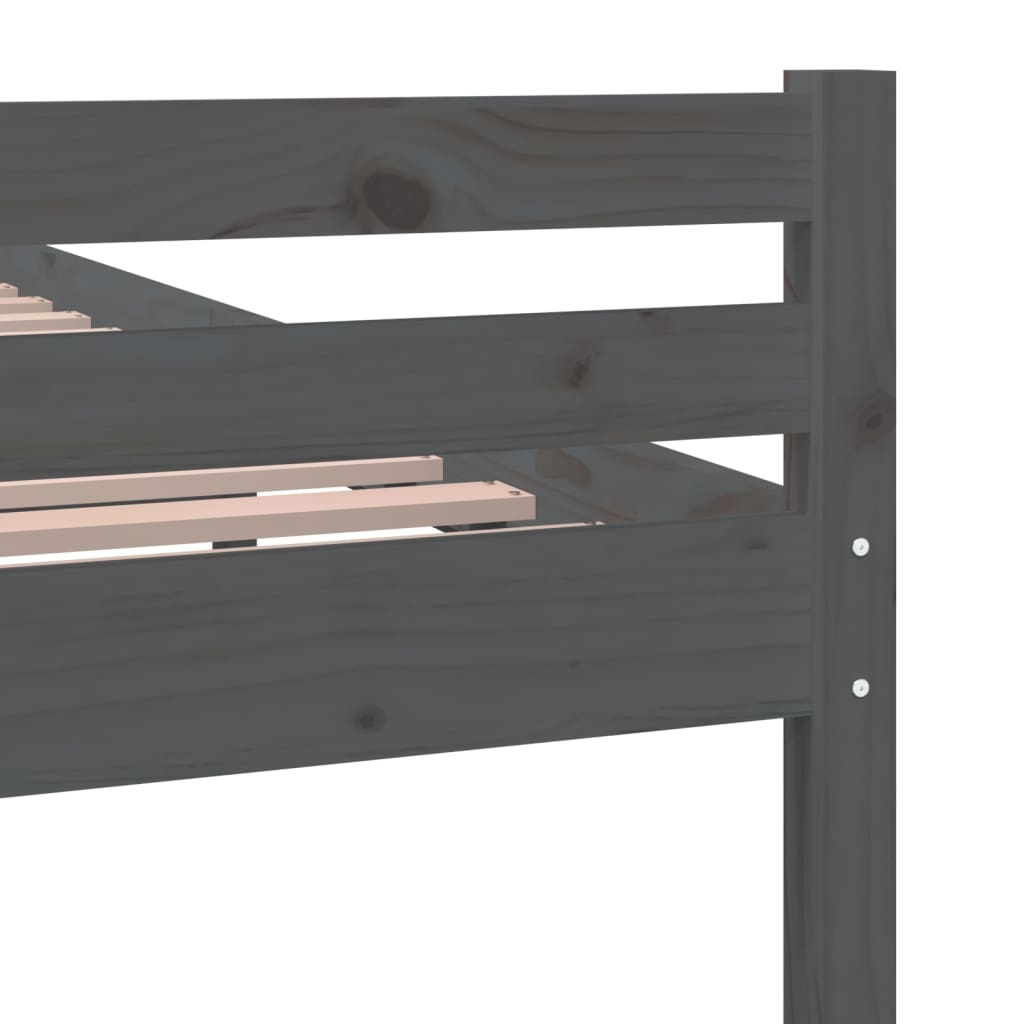 Bed Frame without Mattress Grey Solid Wood 90x190 cm