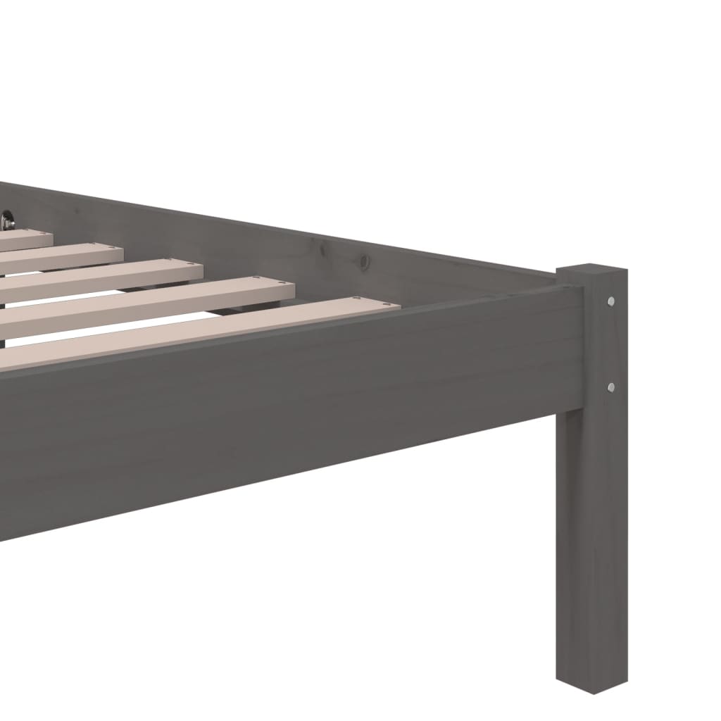 Bed Frame without Mattress Grey Solid Wood 90x190 cm