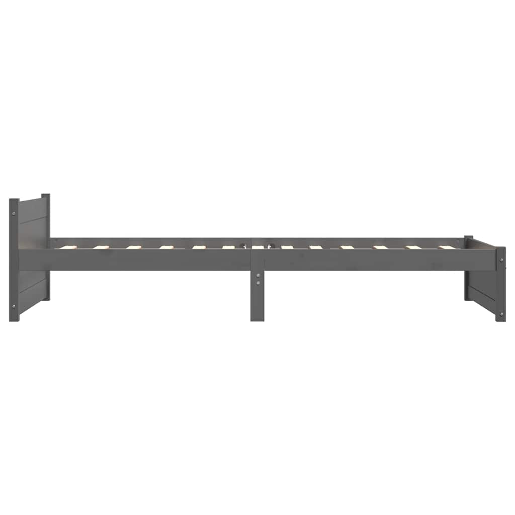 Bed Frame without Mattress Grey Solid Wood 90x190 cm