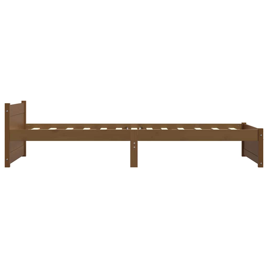 Bed Frame without Mattress Honey Brown Solid Wood 90x190 cm
