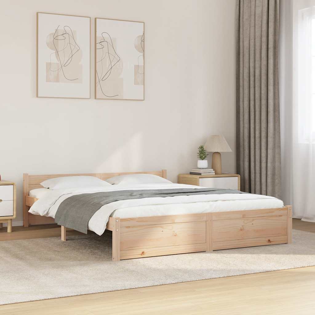 Bed Frame without Mattress Solid Wood 150x200 cm