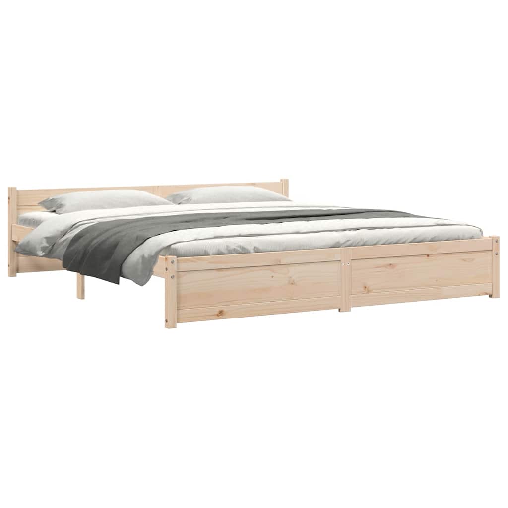 Bed Frame without Mattress Solid Wood 183x203 cm King