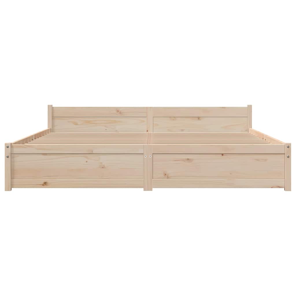 Bed Frame without Mattress Solid Wood 183x203 cm King