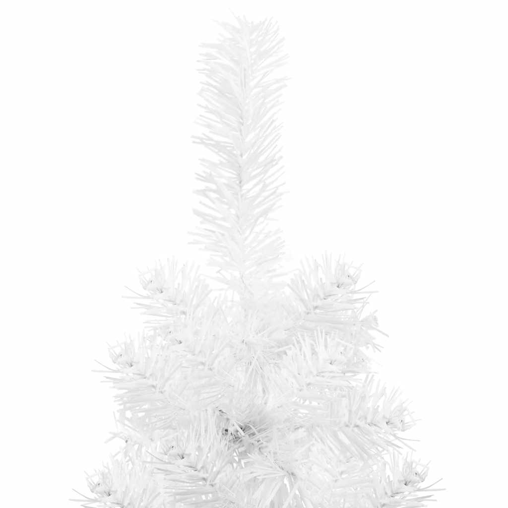 Slim Artificial Half Christmas Tree with Stand White 210 cm