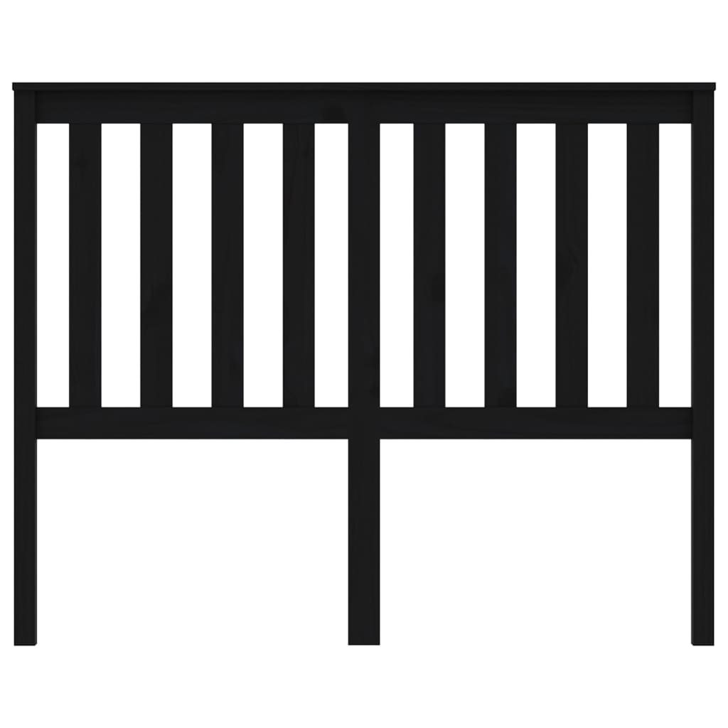 Bed Headboard Black 141 cm Solid Wood Pine
