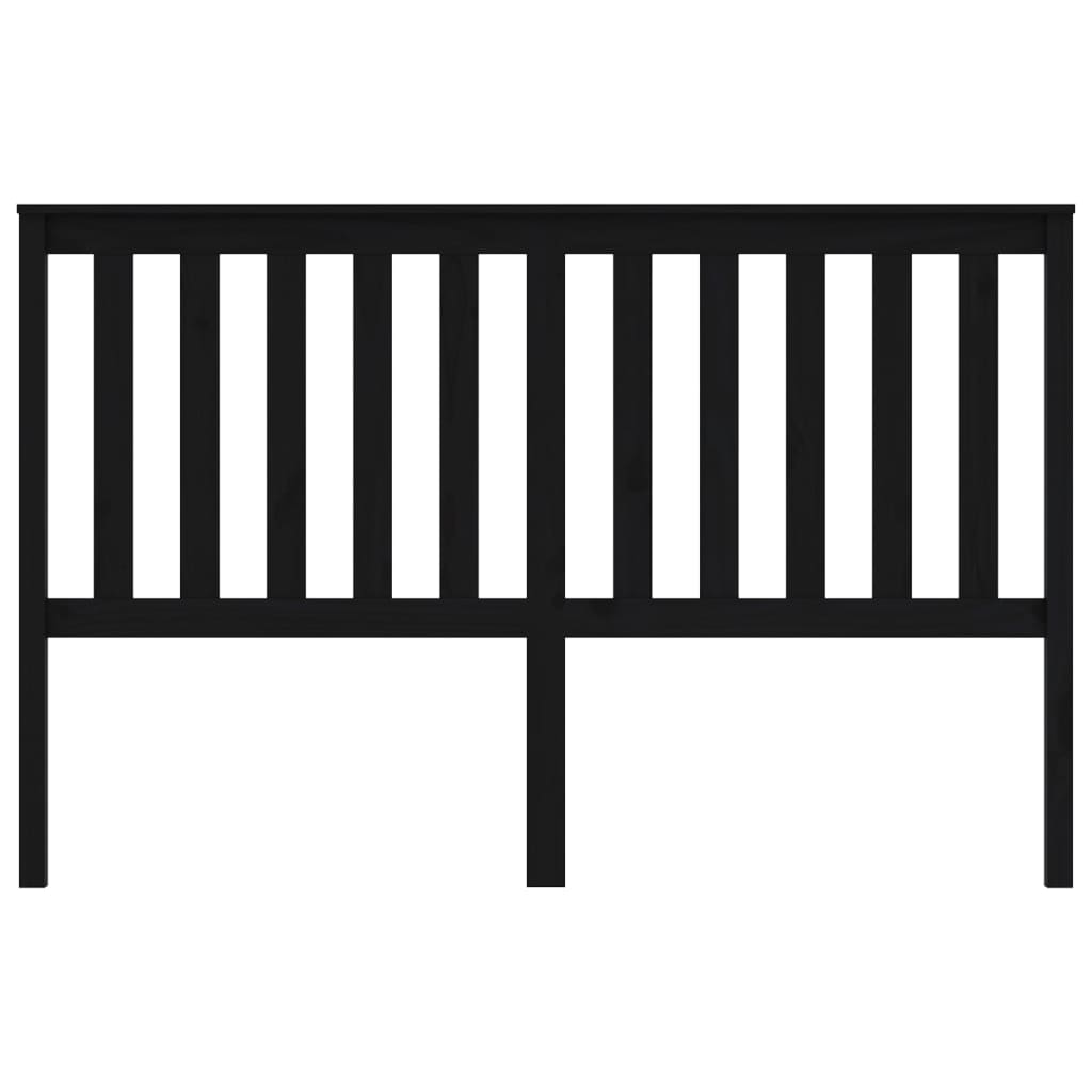 Bed Headboard Black 156x6x101 cm Solid Wood Pine