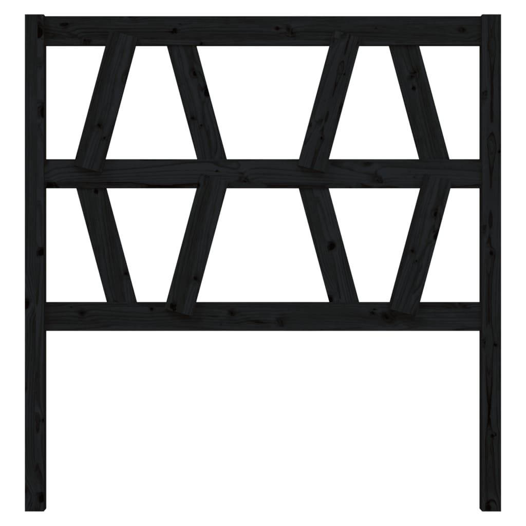 Bed Headboard Black 96 cm Solid Wood Pine