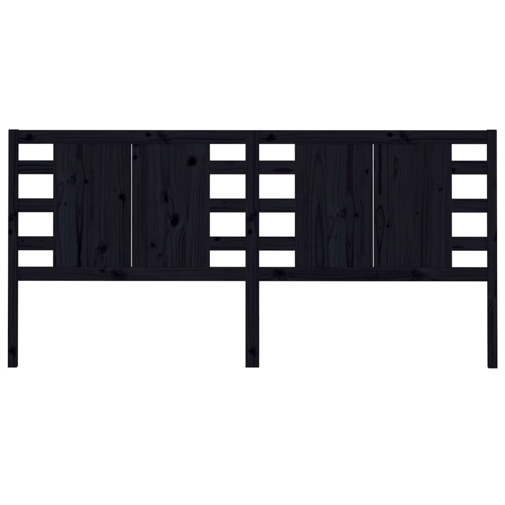 Headboard Black 141 cm Solid Wood Pine