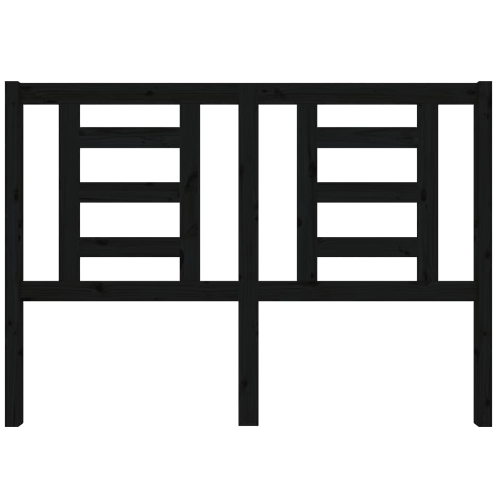 Bed Headboard Black 141 cm Solid Wood Pine