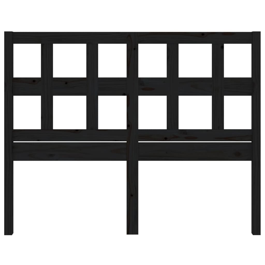 Bed Headboard Black 155.5x4x100 cm Solid Wood Pine