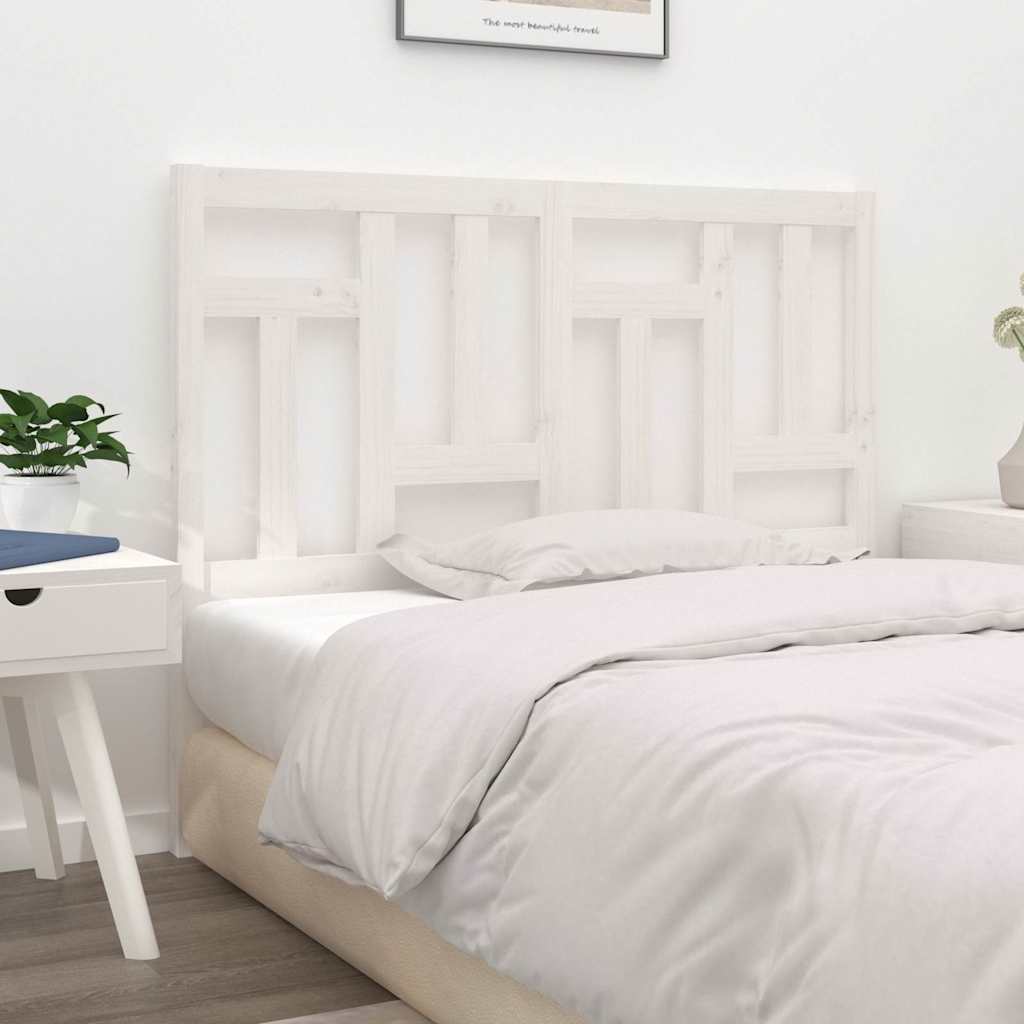 Bed Headboard White 185.5x4x100 cm Solid Wood Pine