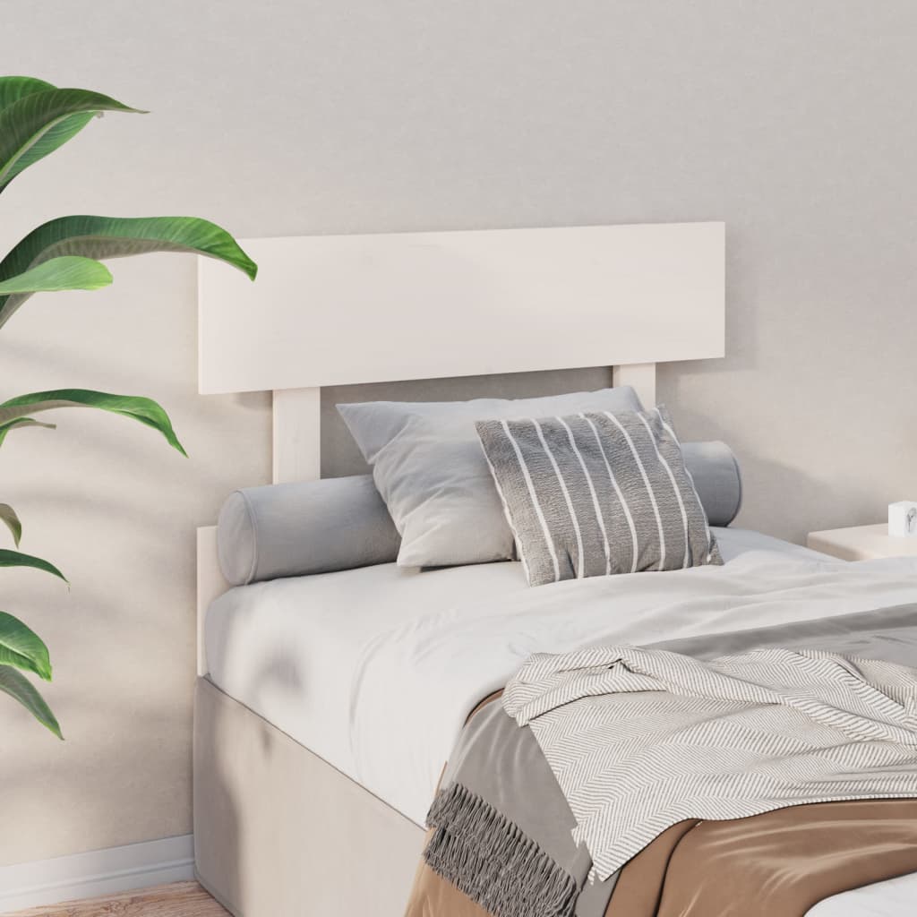 Bed Headboard White 93.5 cm Solid Wood Pine