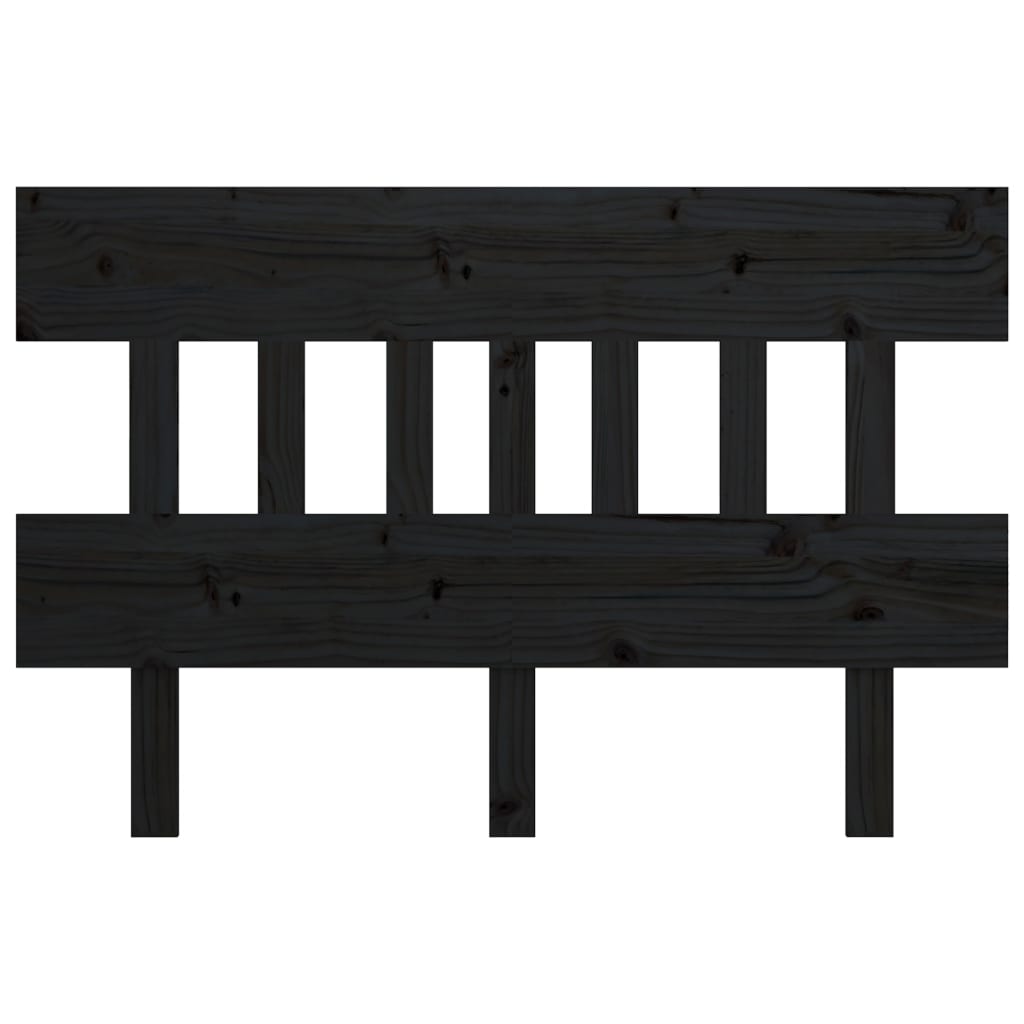 Bed Headboard Black 153.5 cm Solid Wood Pine