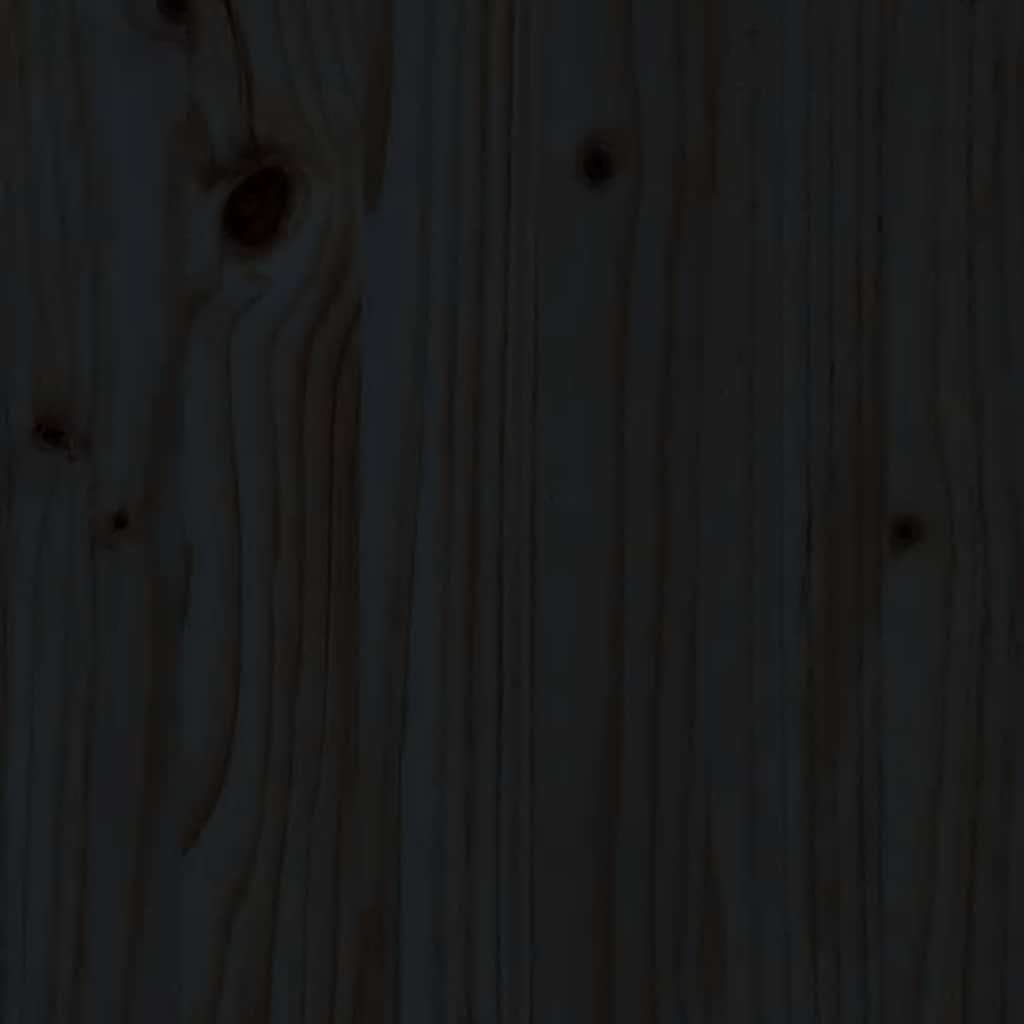 Bed Headboard Black 139 cm Solid Wood Pine