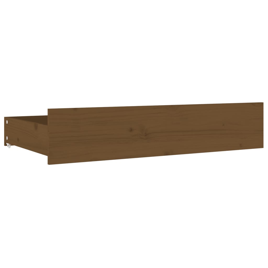 Bed Frame without Mattress with Drawers Honey Brown 183x203 cm King
