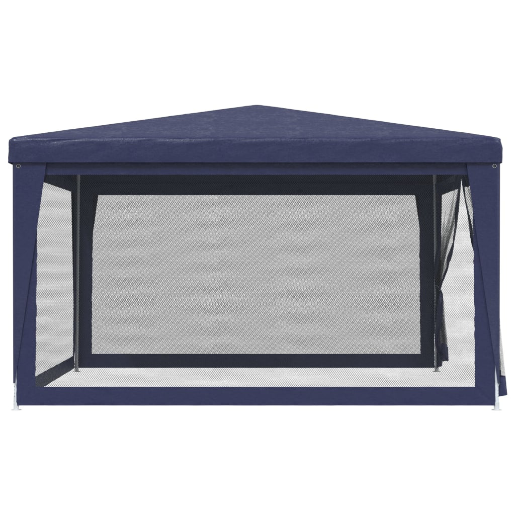 Party Tent with 4 Mesh Sidewalls Blue 4x4 m HDPE