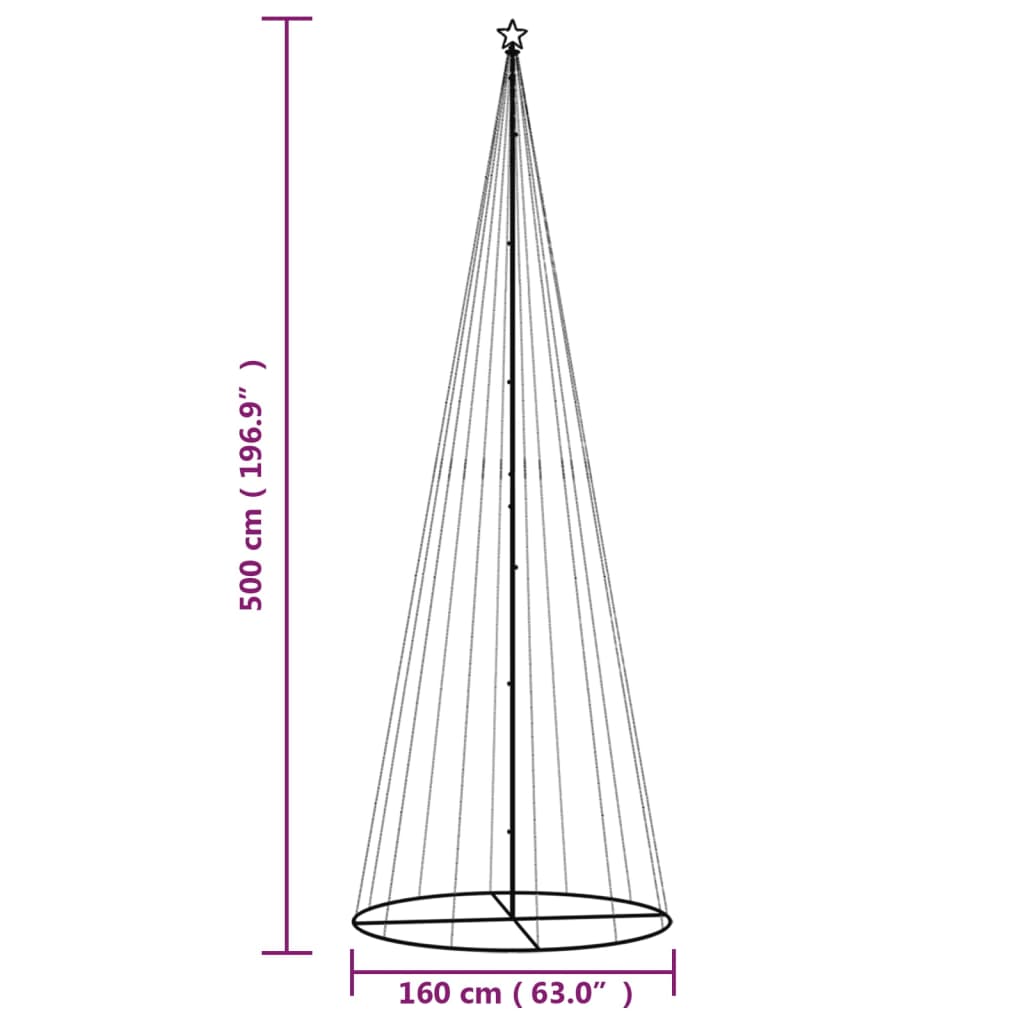 Christmas Cone Tree Cold White 732 LEDs 160x500 cm