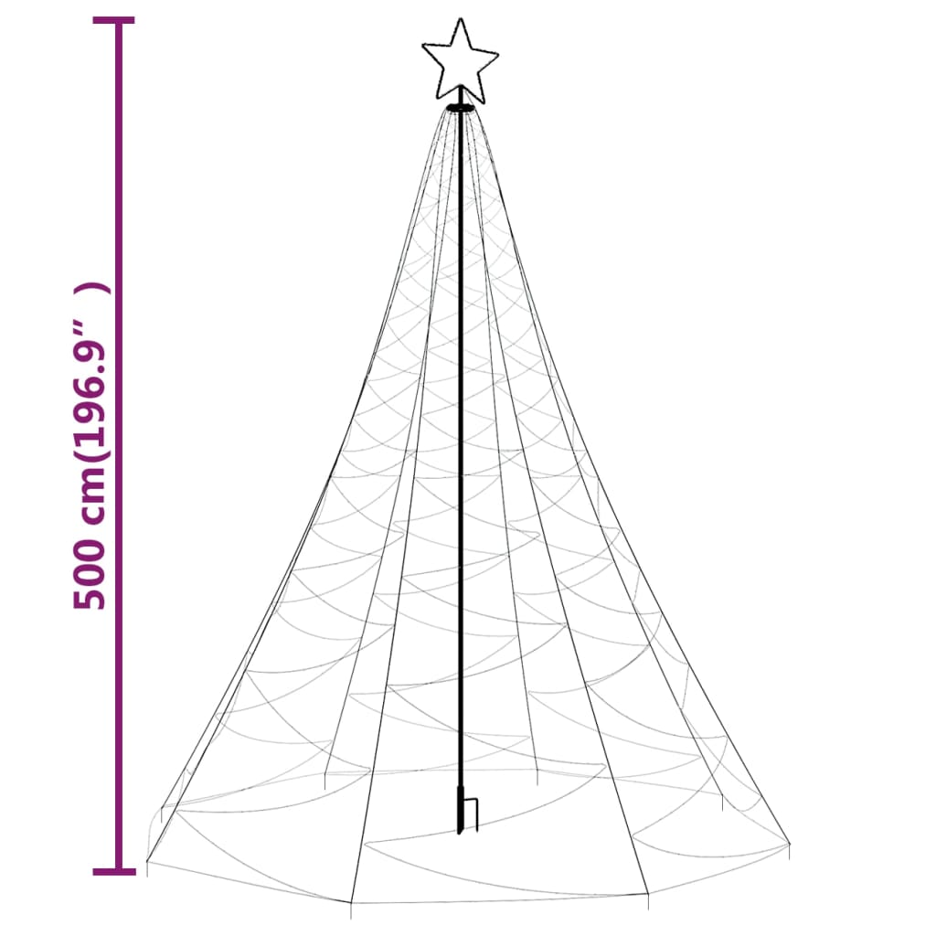 Christmas Tree with Spike Cold white 1400 LEDs 500 cm
