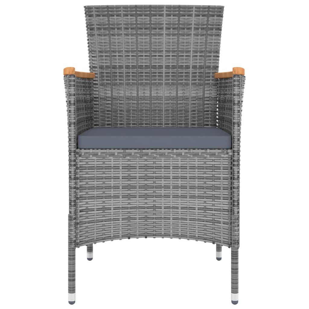 9 Piece Garden Dining Set with Cushions Grey