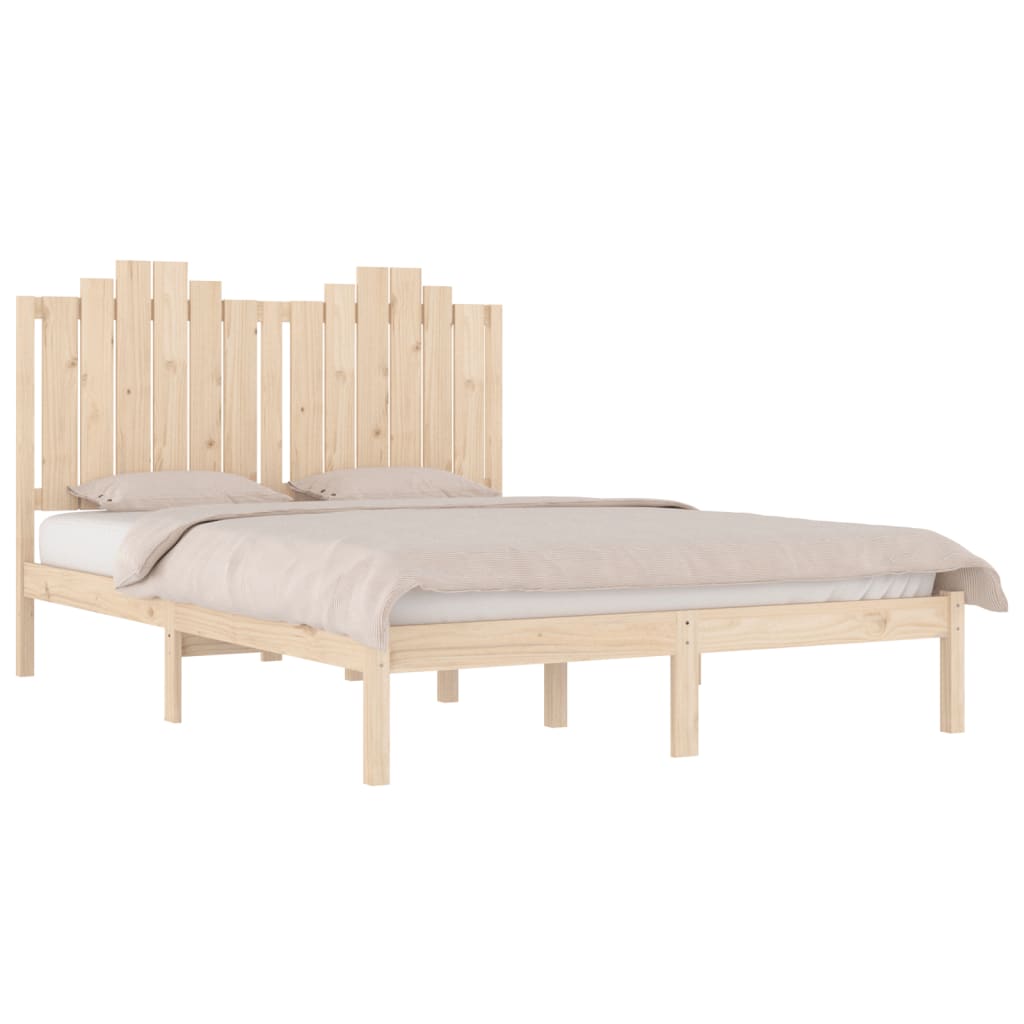 Bed Frame without Mattress Solid Wood Pine 150x200 cm