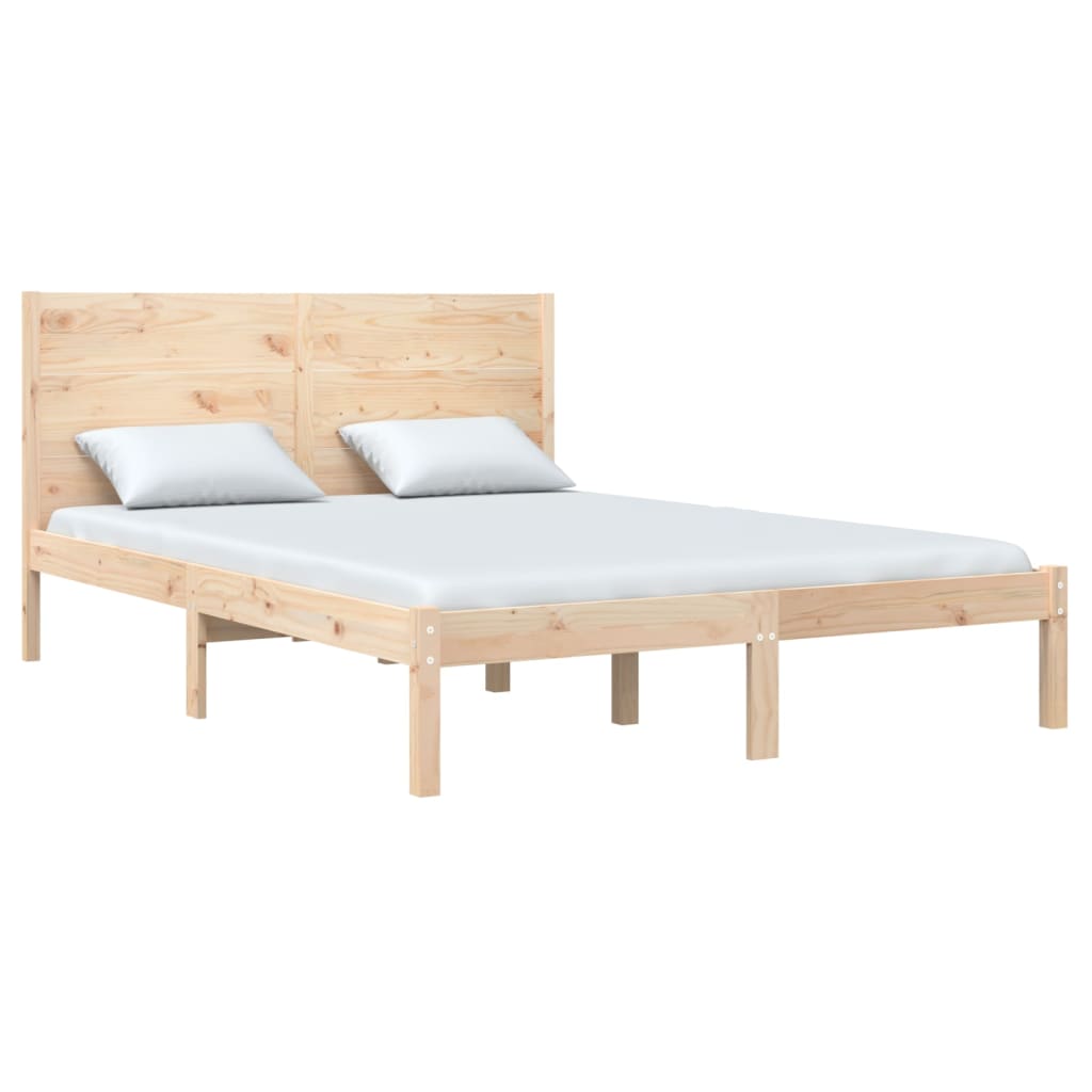 Bed Frame without Mattress 135x190 cm Solid Wood
