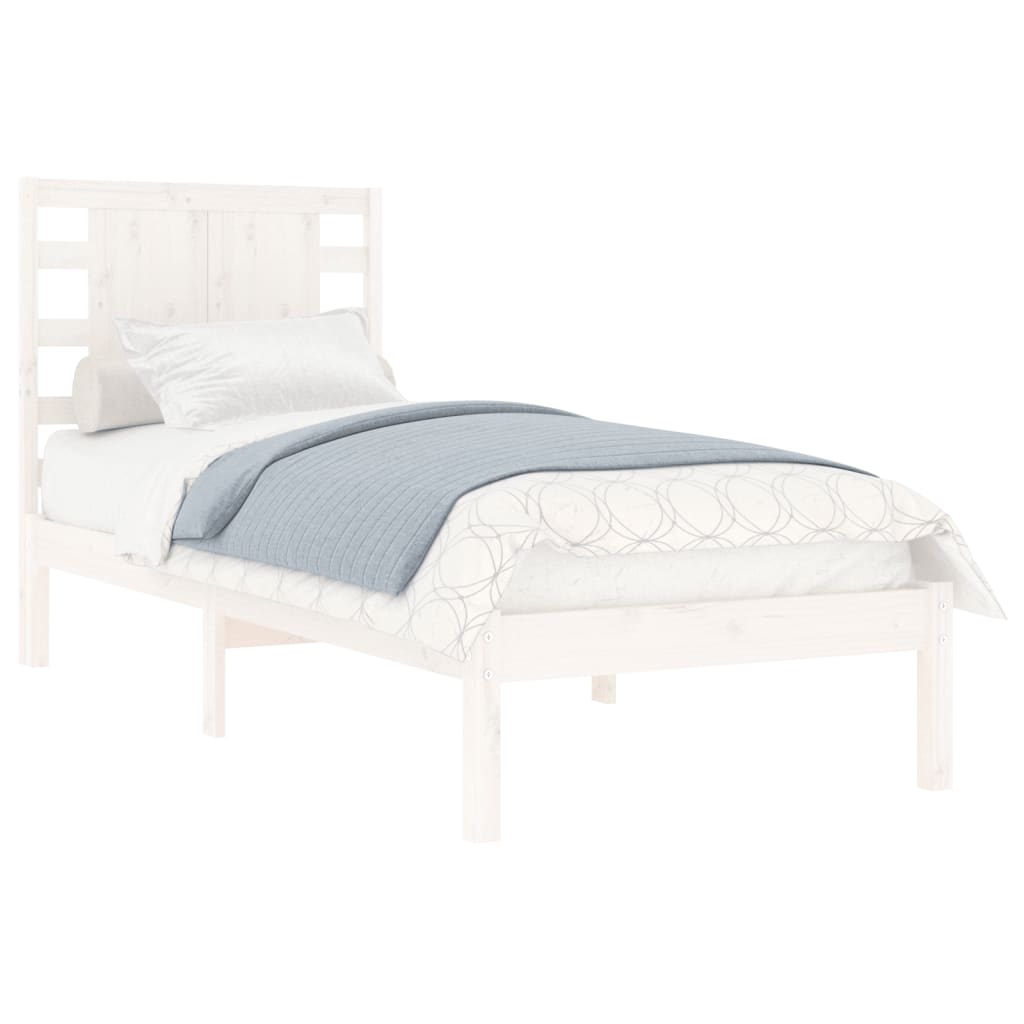 Bed Frame without Mattress White 90x190 cm Solid Wood