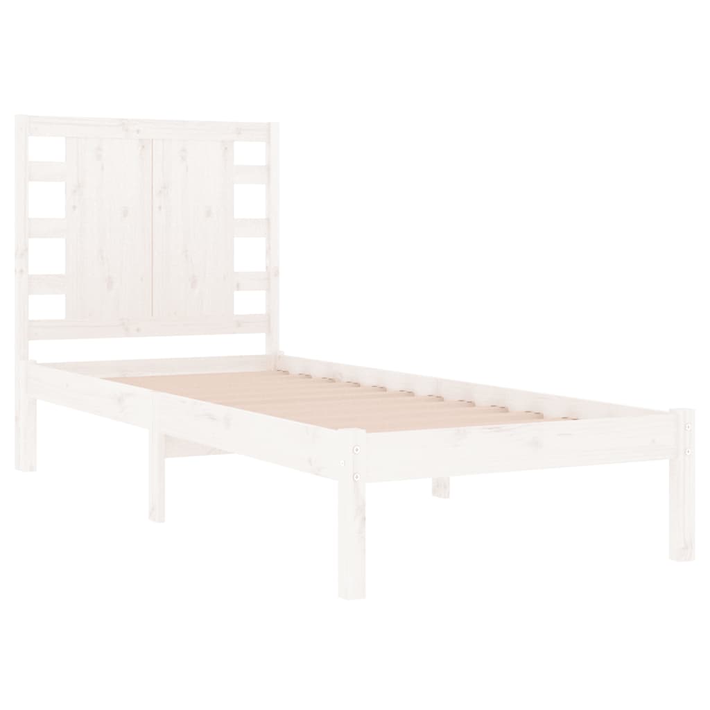 Bed Frame without Mattress White 90x190 cm Solid Wood