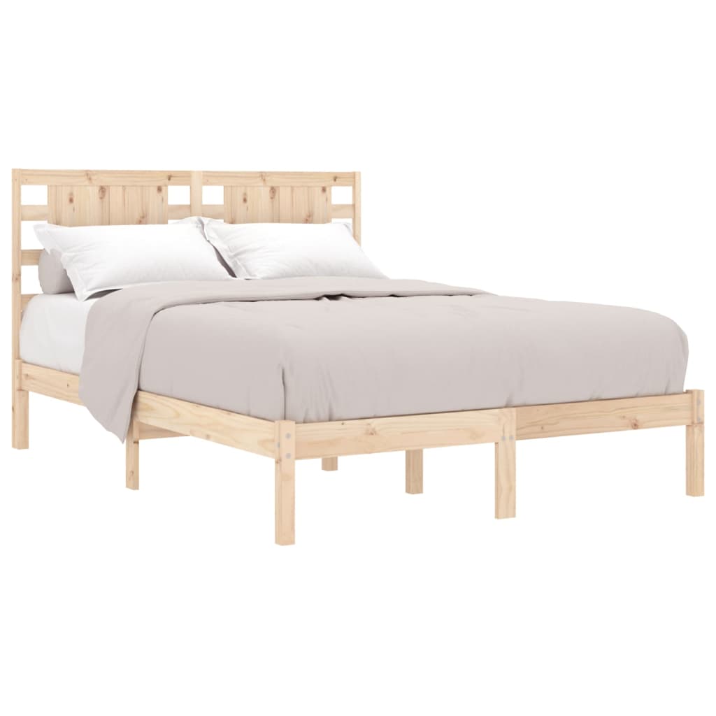 Bed Frame without Mattress 135x190 cm Solid Wood