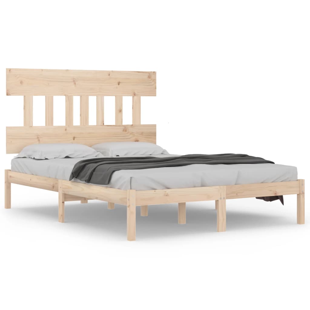 Bed Frame without Mattress 135x190 cm Solid Wood