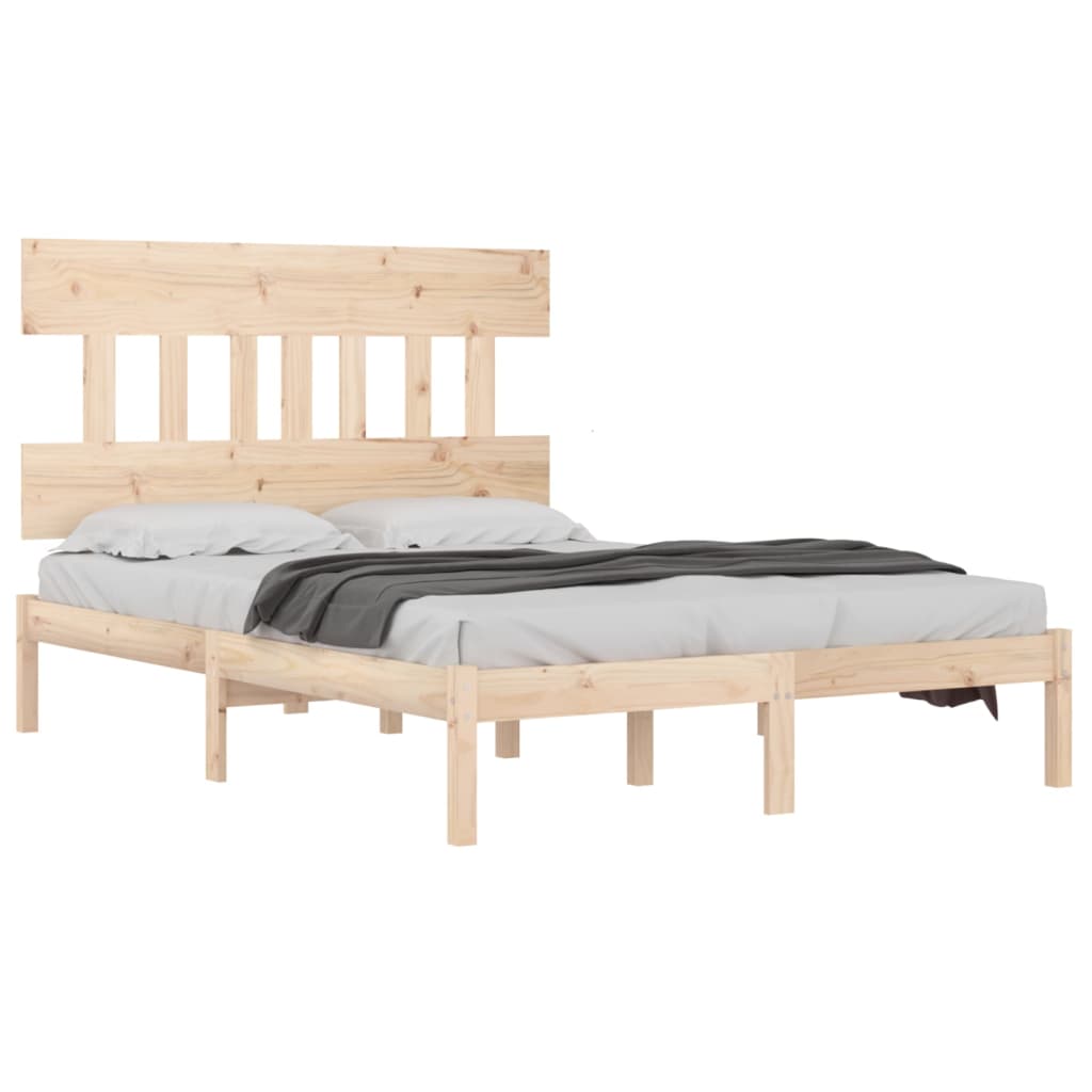 Bed Frame without Mattress 135x190 cm Solid Wood
