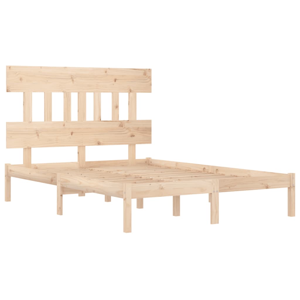 Bed Frame without Mattress 135x190 cm Solid Wood