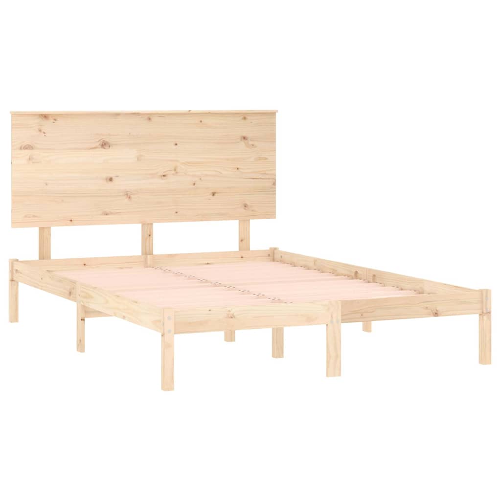 Bed Frame without Mattress 135x190 cm Solid Wood