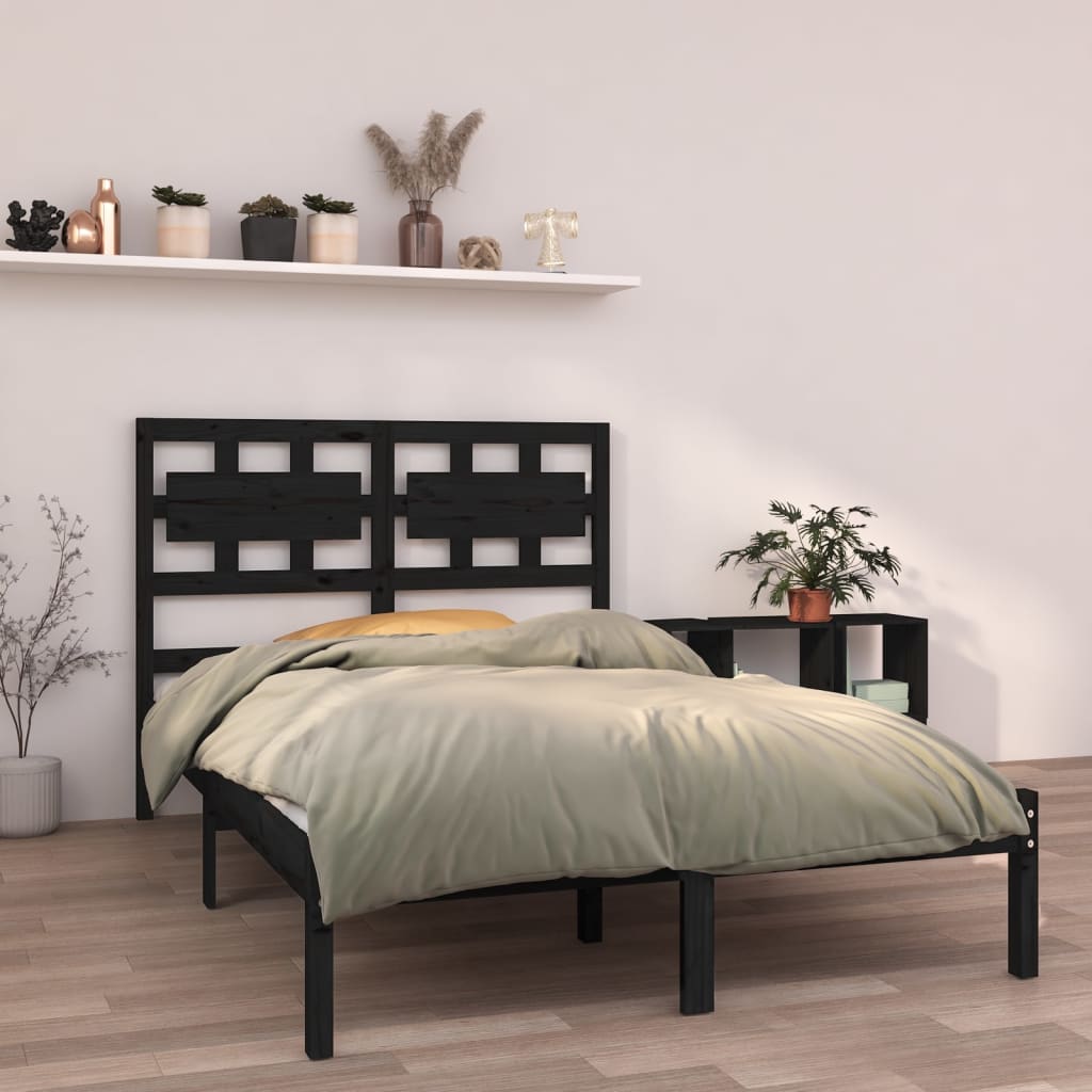 Bed Frame without Mattress Black 150x200 cm Solid Wood