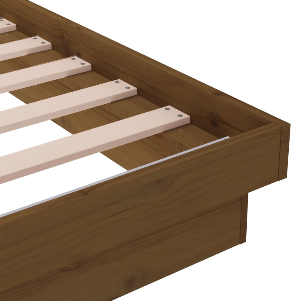 Bed Frame without Mattress Honey Brown Solid Wood 150x200 cm