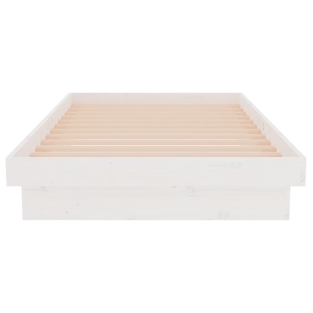 Bed Frame without Mattress White Solid Wood 90x190 cm
