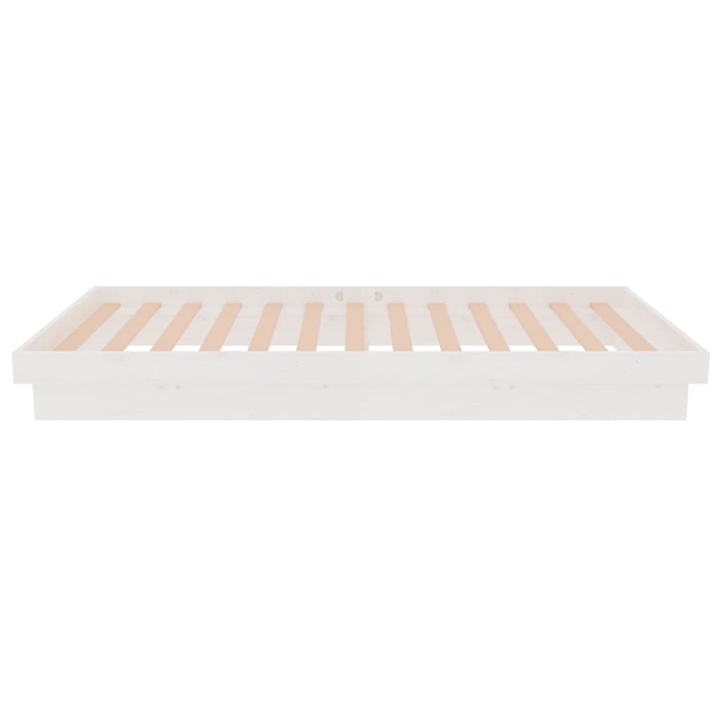 Bed Frame without Mattress White Solid Wood 90x190 cm