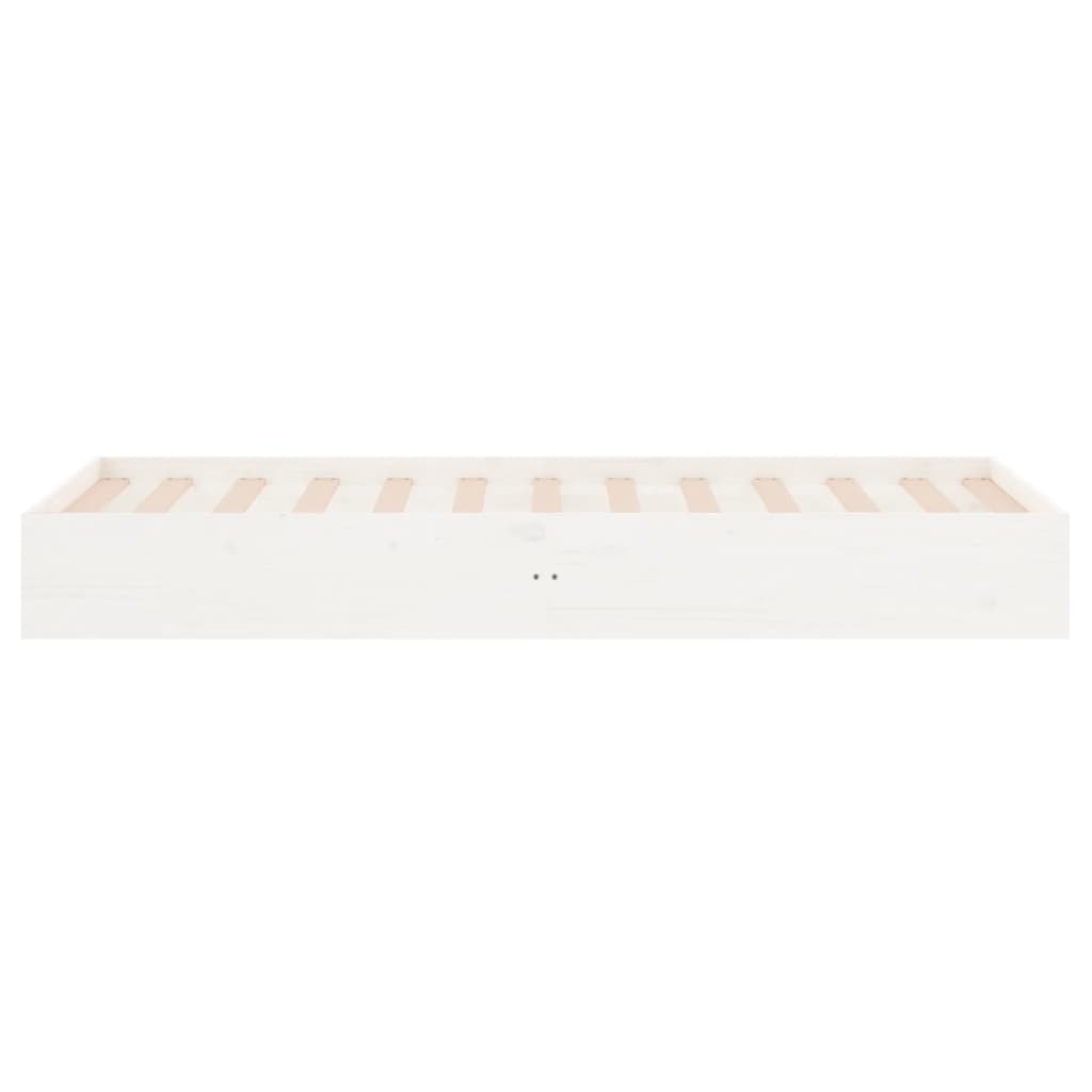 Bed Frame without Mattress White Solid Wood 90x190 cm