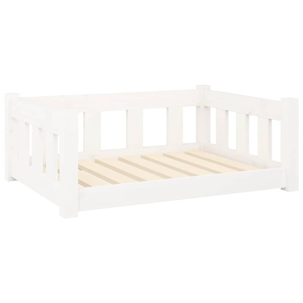 Dog Bed White 75.5x55.5x28 cm Solid Wood Pine