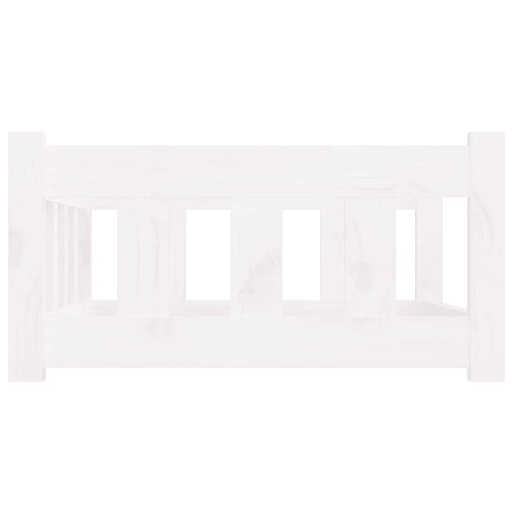 Dog Bed White 75.5x55.5x28 cm Solid Wood Pine