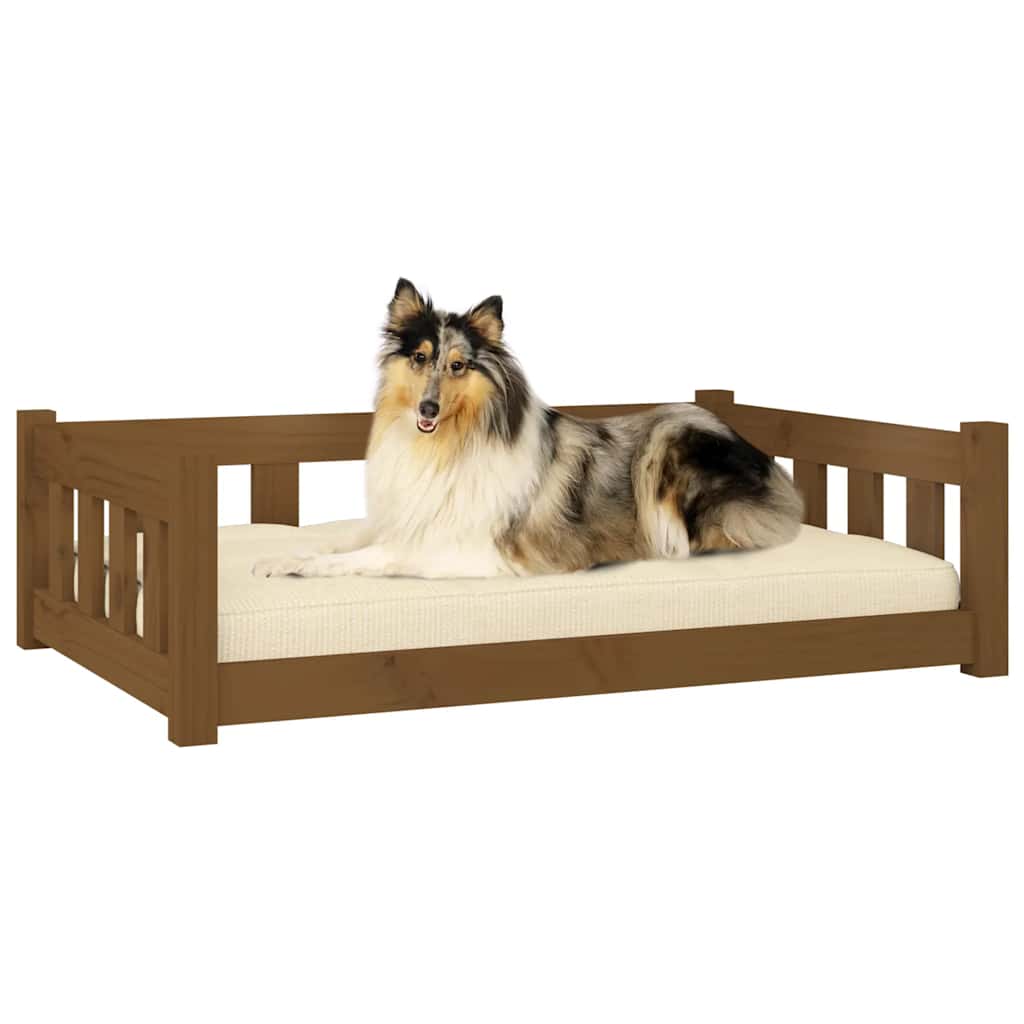 Dog Bed Honey Brown 95.5x65.5x28 cm Solid Wood Pine