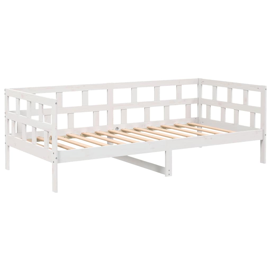 Day Bed without Mattress White Solid Wood Pine 90x190 cm