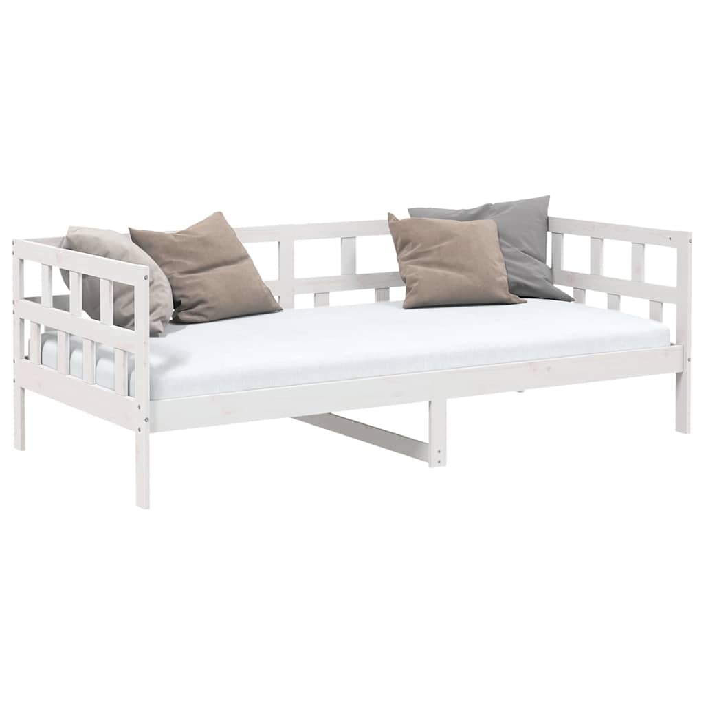 Day Bed without Mattress White Solid Wood Pine 90x190 cm