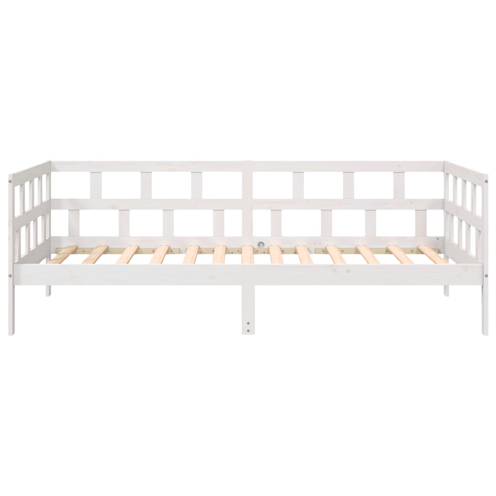 Day Bed without Mattress White Solid Wood Pine 90x190 cm