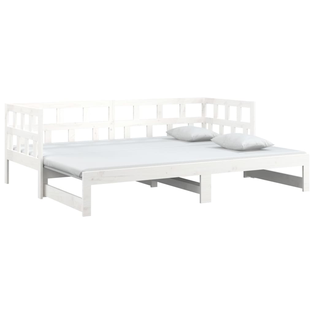 Pull-out Day Bed without Mattress White 2x(90x190) cm