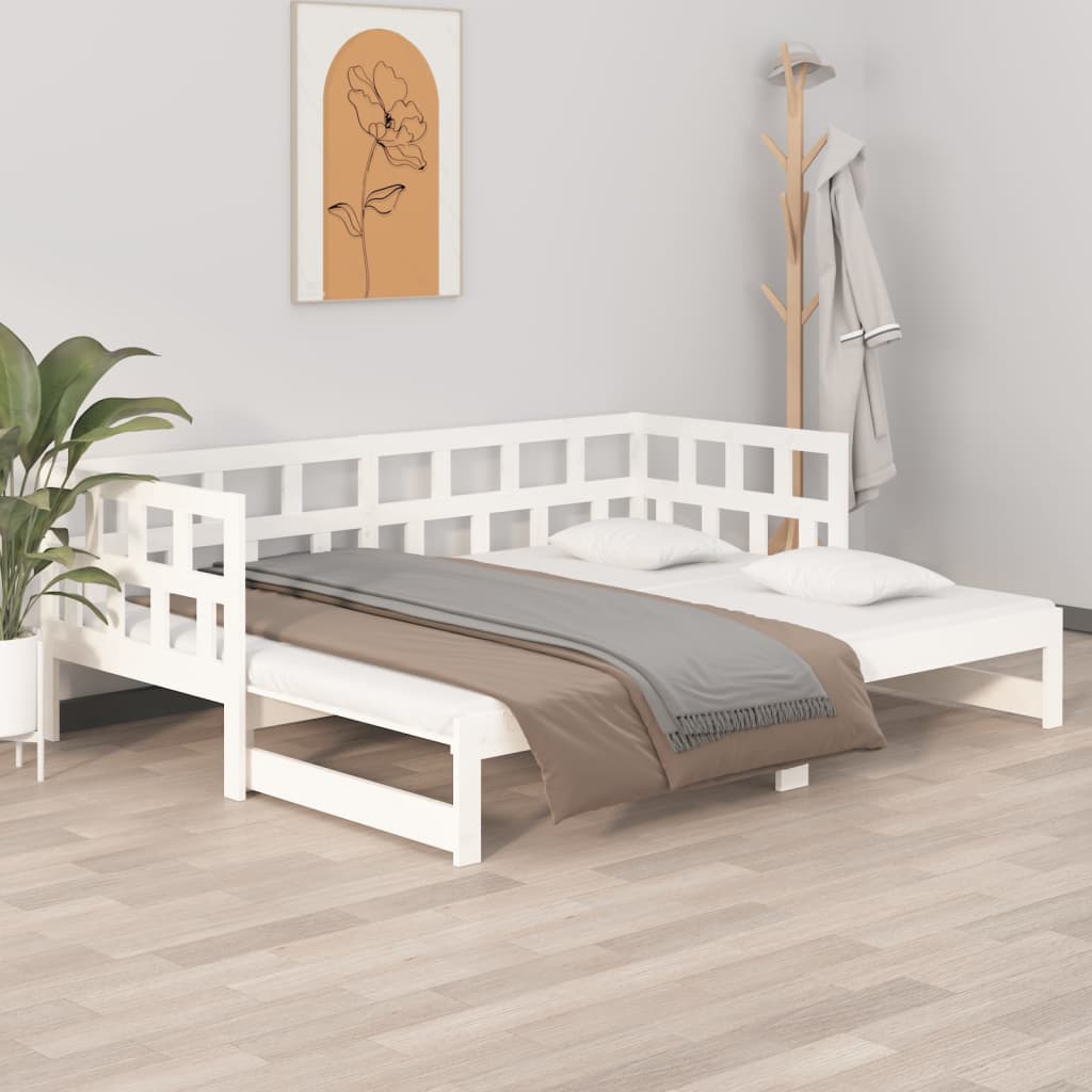 Pull-out Day Bed without Mattress White 2x(90x190) cm