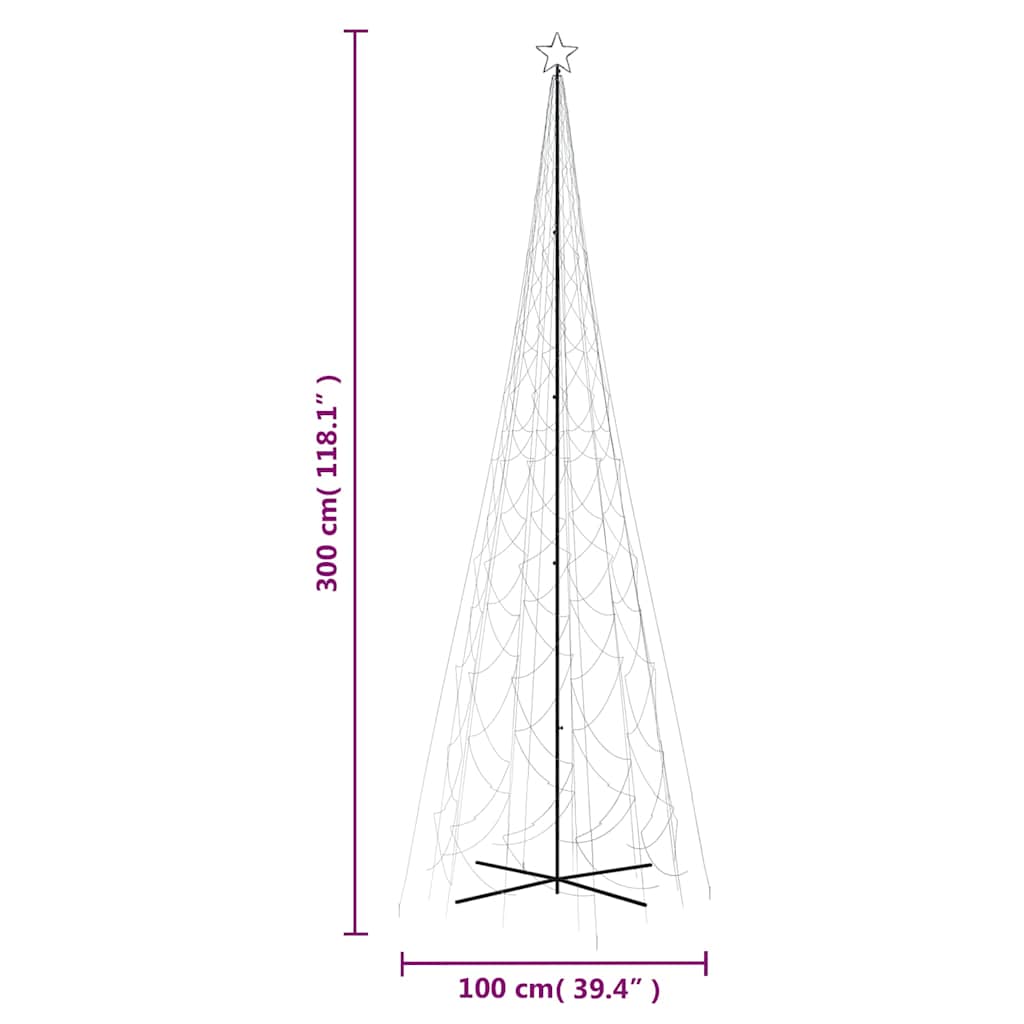 Christmas Cone Tree Cold White 3000 LEDs 230x800 cm