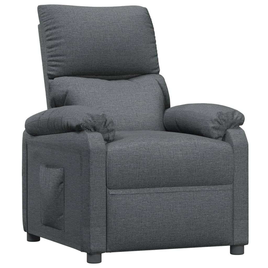 Recliner Chair Dark Grey Fabric