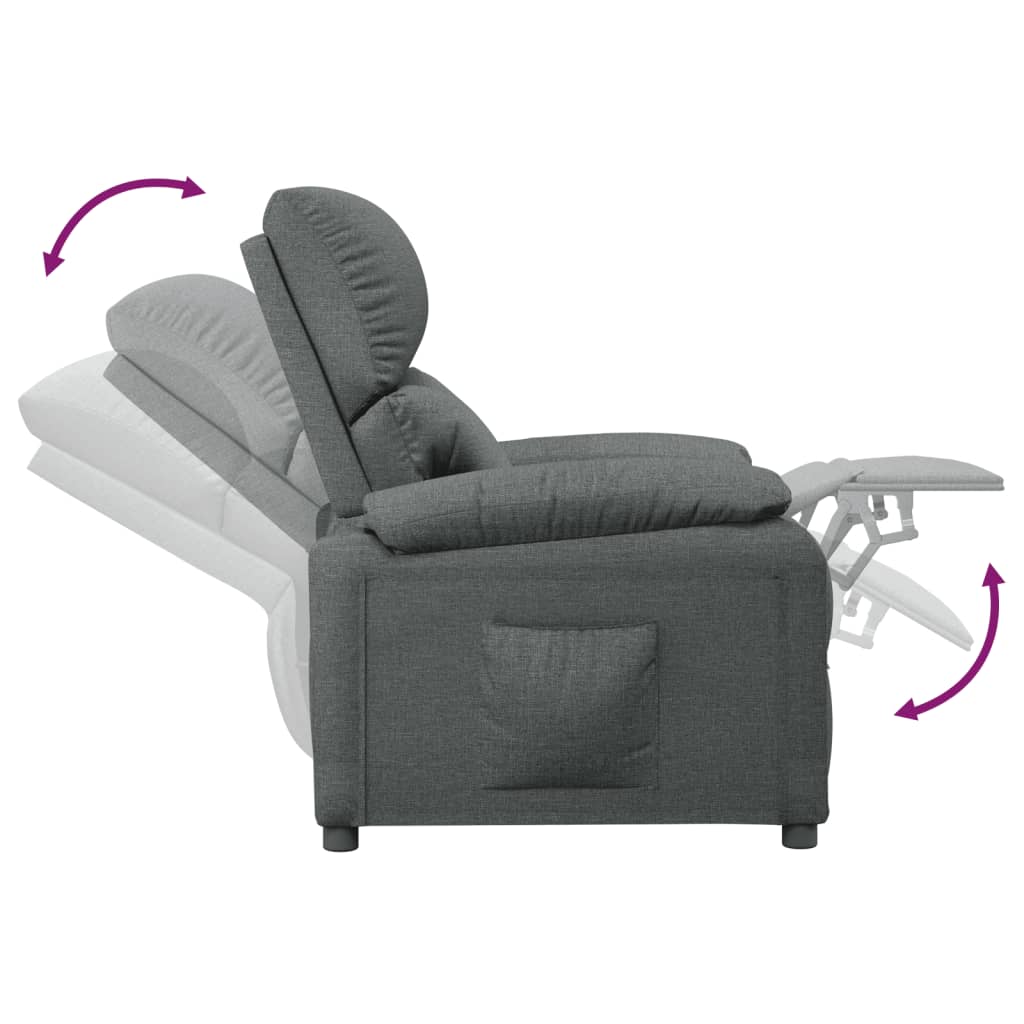 Recliner Chair Dark Grey Fabric