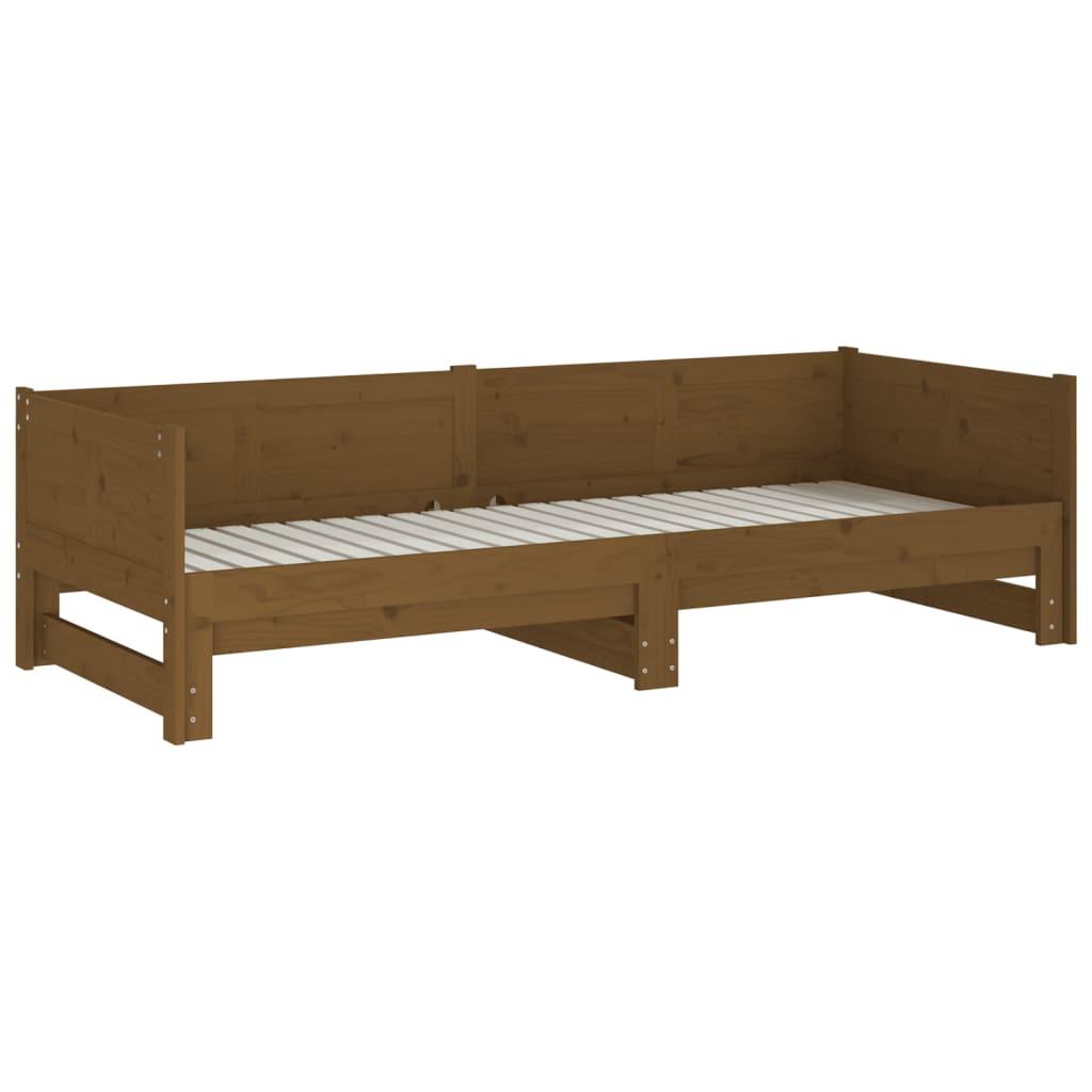 Pull-out Day Bed without Mattress Honey Brown 2x(90x190) cm